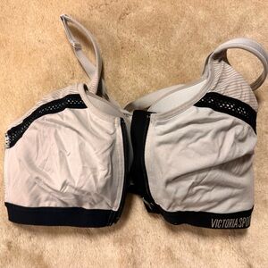 Victoria's Secret Sports Bra in Light Gray and Black